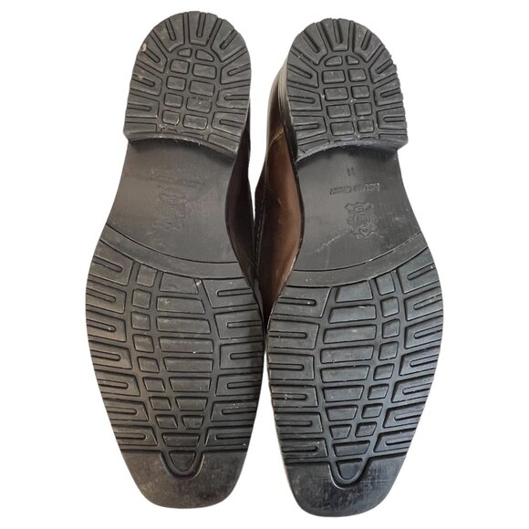 Mens Aston Grey Brown Leather Dress Shoes Oxford Size 11 Tie Lace Up Rubber Sole - Picture 10 of 12